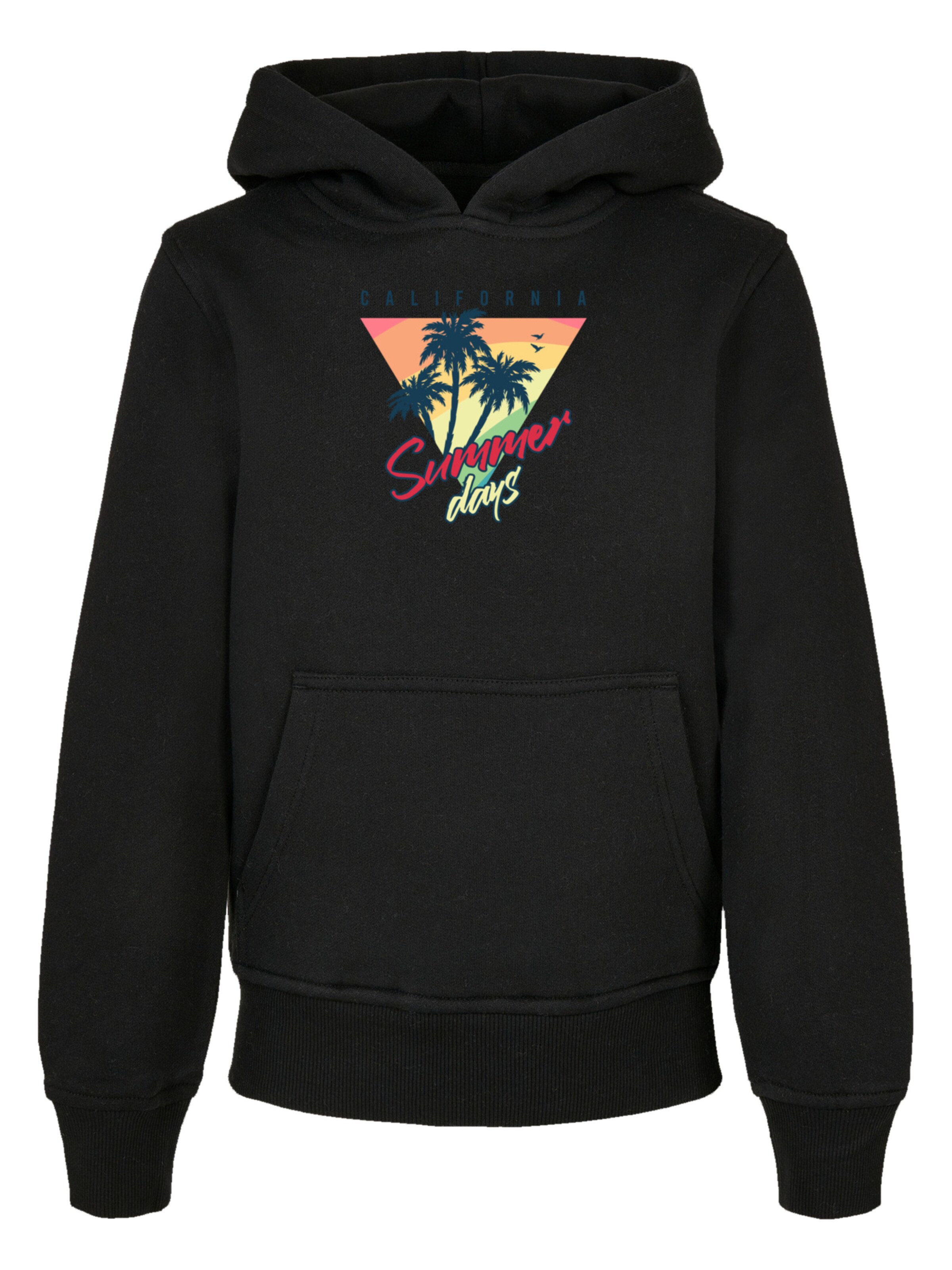 F4NT4STIC Sweatshirt 'California Summer Days Palm' in Black: front