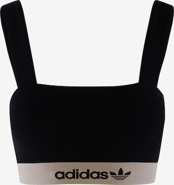 Soutien-gorge de sport ' Bralette Logo Rib ' ADIDAS ORIGINALS en noir : devant