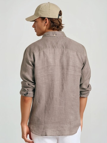 Funky Buddha Regular fit Overhemd in Beige