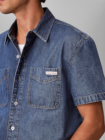 Calvin Klein Jeans Regular fit Overhemd in Blauw
