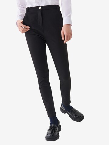 Next Skinny Hose 'Senior Gold Snap' in Schwarz: Vorderseite