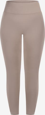 Coupe slim Leggings 'Alira' Smilodox en beige : devant