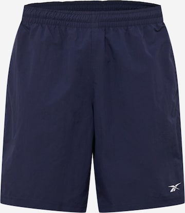 Pantaloni sport de la Reebok pe albastru: față