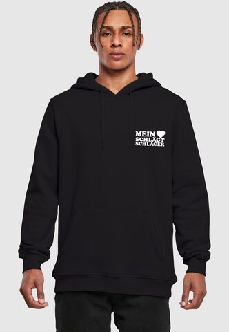 Merchcode Sweatshirt 'MHSS' in Schwarz: Vorderseite
