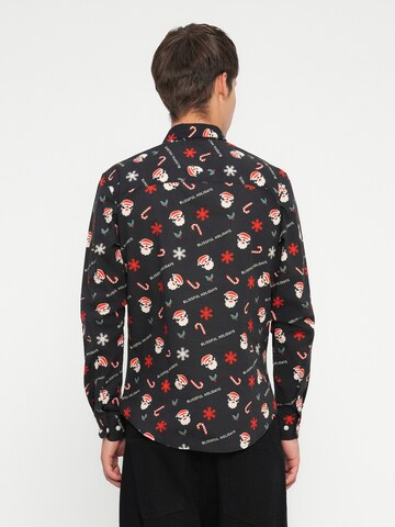 Only & Sons Слим Рубашка 'ONSELF XMAS' в Черный