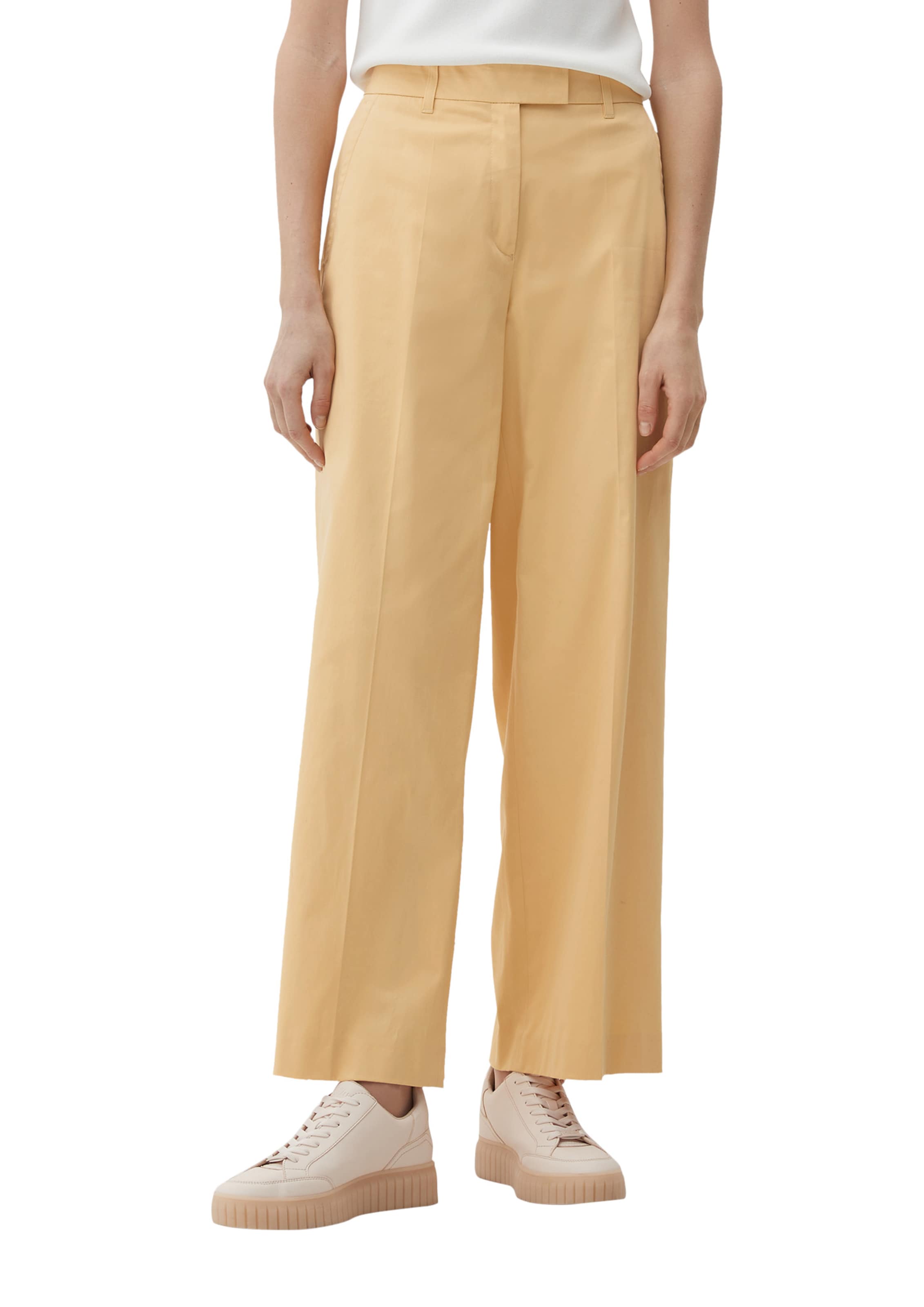 s.Oliver BLACK LABEL Wide Leg Bundfaltenhose in Gelb