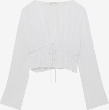 Pull&Bear Blouse in Wit: voorkant