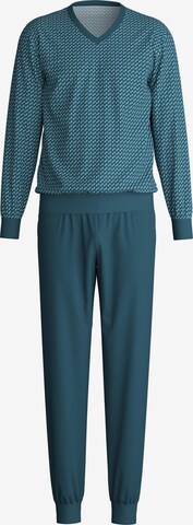 CALIDA Pyjama lang 'Cotton Special' in Blau: Vorderseite