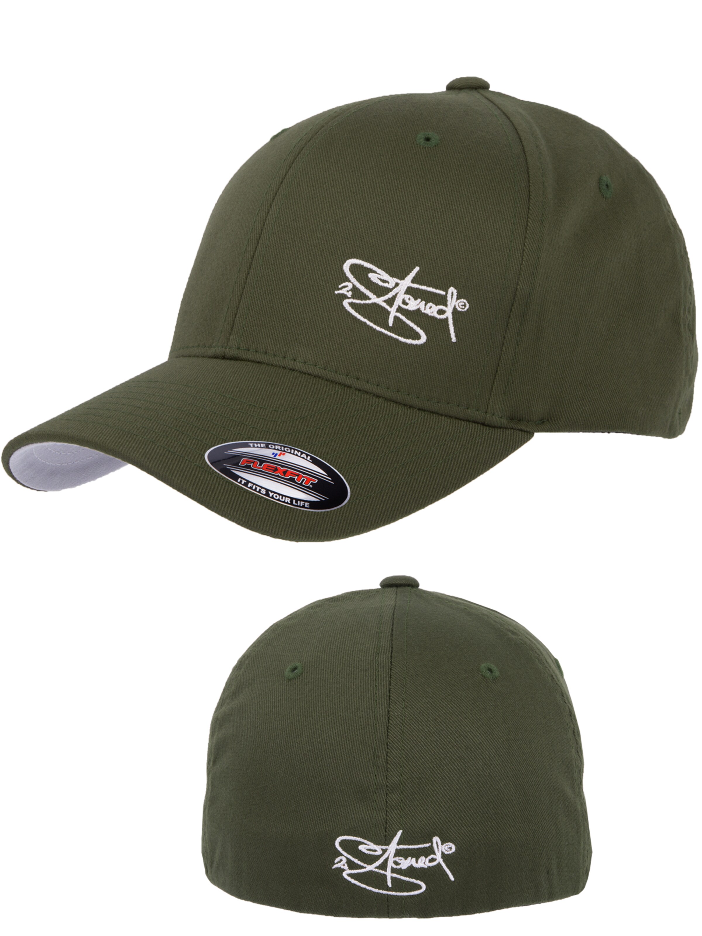 2Stoned Cap 'Flexfit Wooly Combed Classic'‌‌‌‌ in Grün
