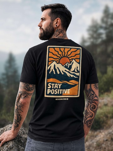 Neverless Shirt 'Stay Positive' in Black