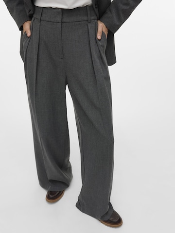 VERO MODA Wide leg Bandplooibroek 'LOVELY ' in Grijs
