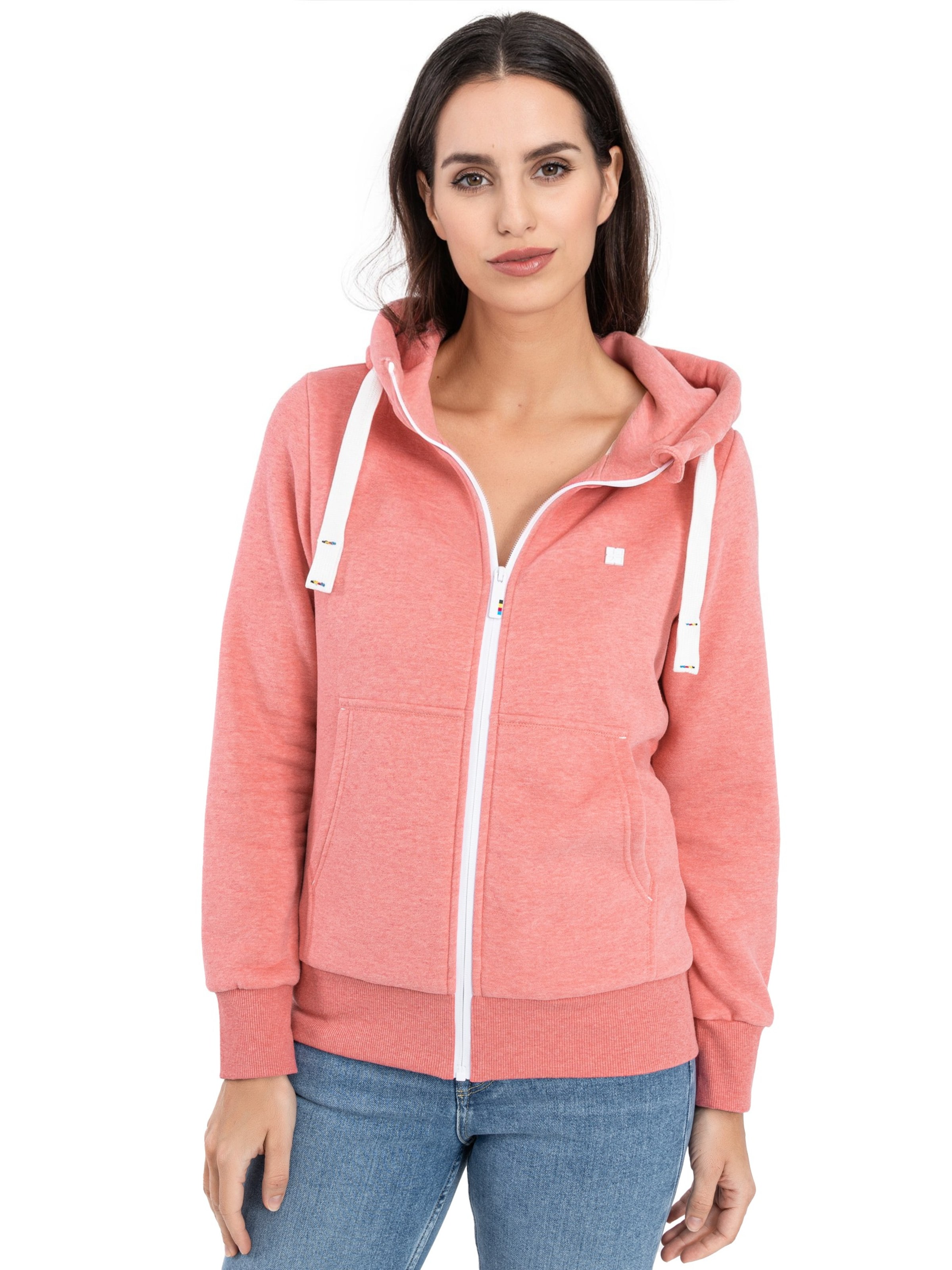 deproc Sweatjacke 'FinjaCMYK II'‌‌‌ in Pink: Vorderseite