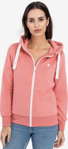 deproc Sweatjacke 'FinjaCMYK II' in Pink: Vorderseite