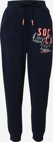 Soccx Tapered Trousers in Blue: front