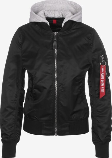 ALPHA INDUSTRIES Jacke 'MA-1' in grau / rot / schwarz, Produktansicht