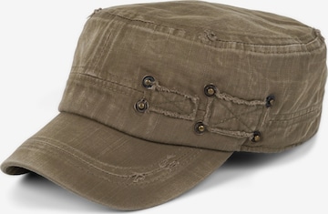 styleBREAKER Cap 'Military Cap Destroyed Used Look' in Green: front
