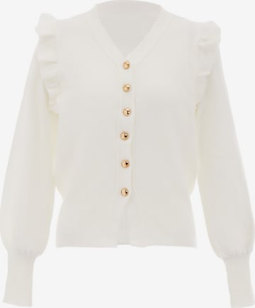 NAEMI Strickjacke in Weiß: Vorderseite