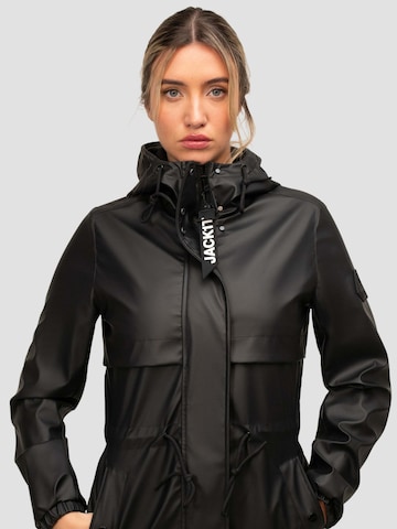 Giacca per outdoor ' Aurora-Regenmantel mit Cape ' di JACK1T in nero: frontale