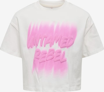 T-Shirt 'Daphne Life' ONLY GIRLS en blanc : devant