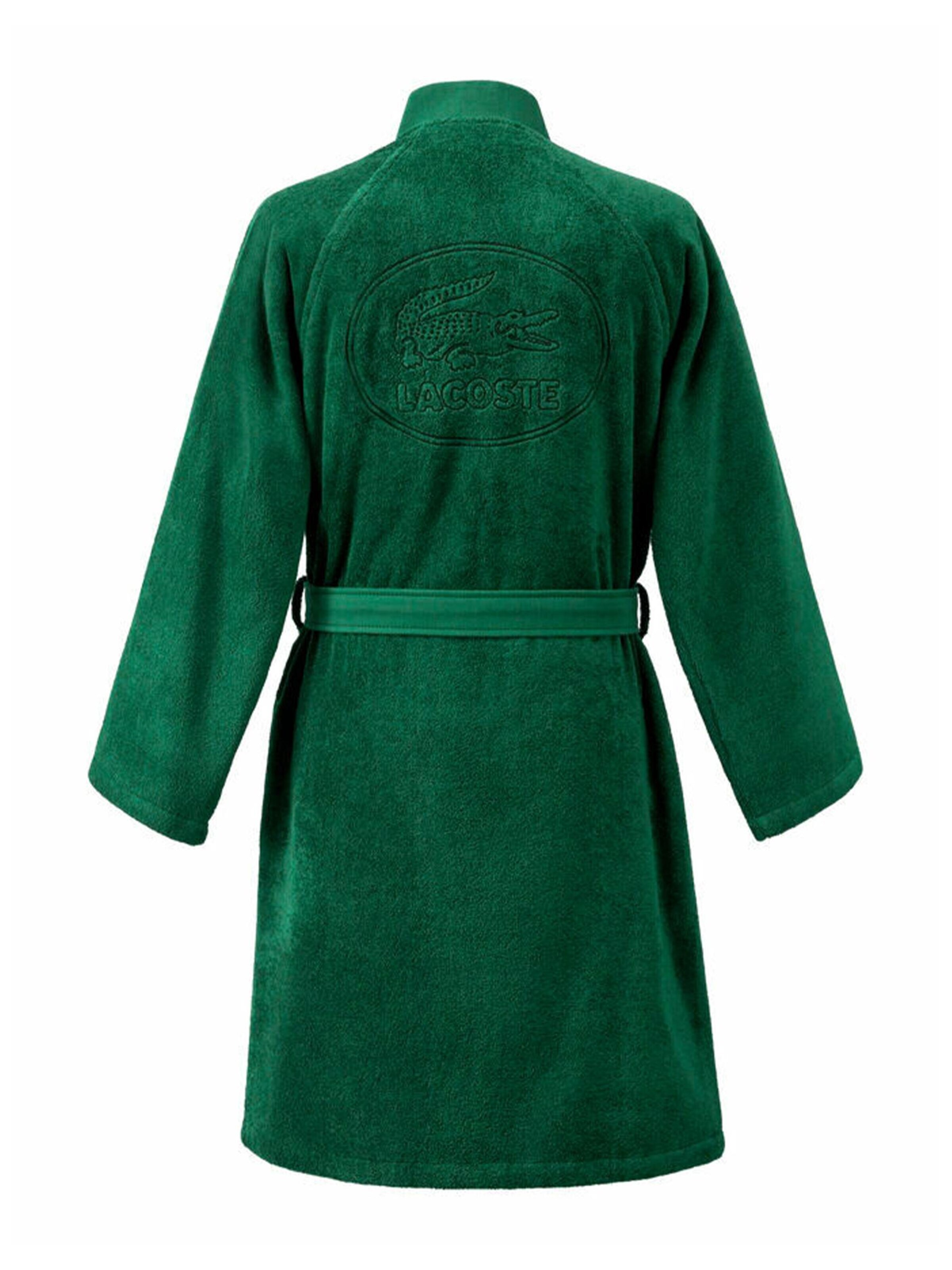 LACOSTE Long Bathrobe 'LDEFILE' in Green