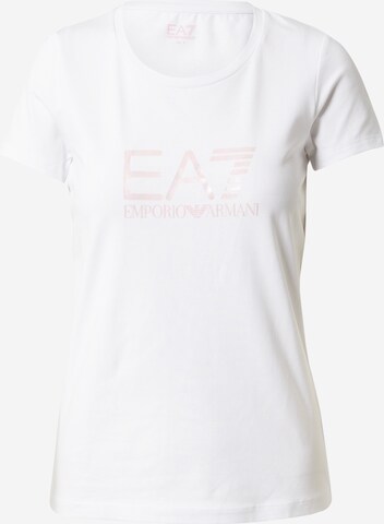 T-shirt EA7 Emporio Armani en blanc : devant