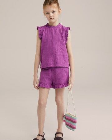 WE Fashion Regular Trousers in Purple