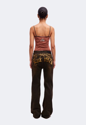 Wide leg Jeans di Ed Hardy in marrone