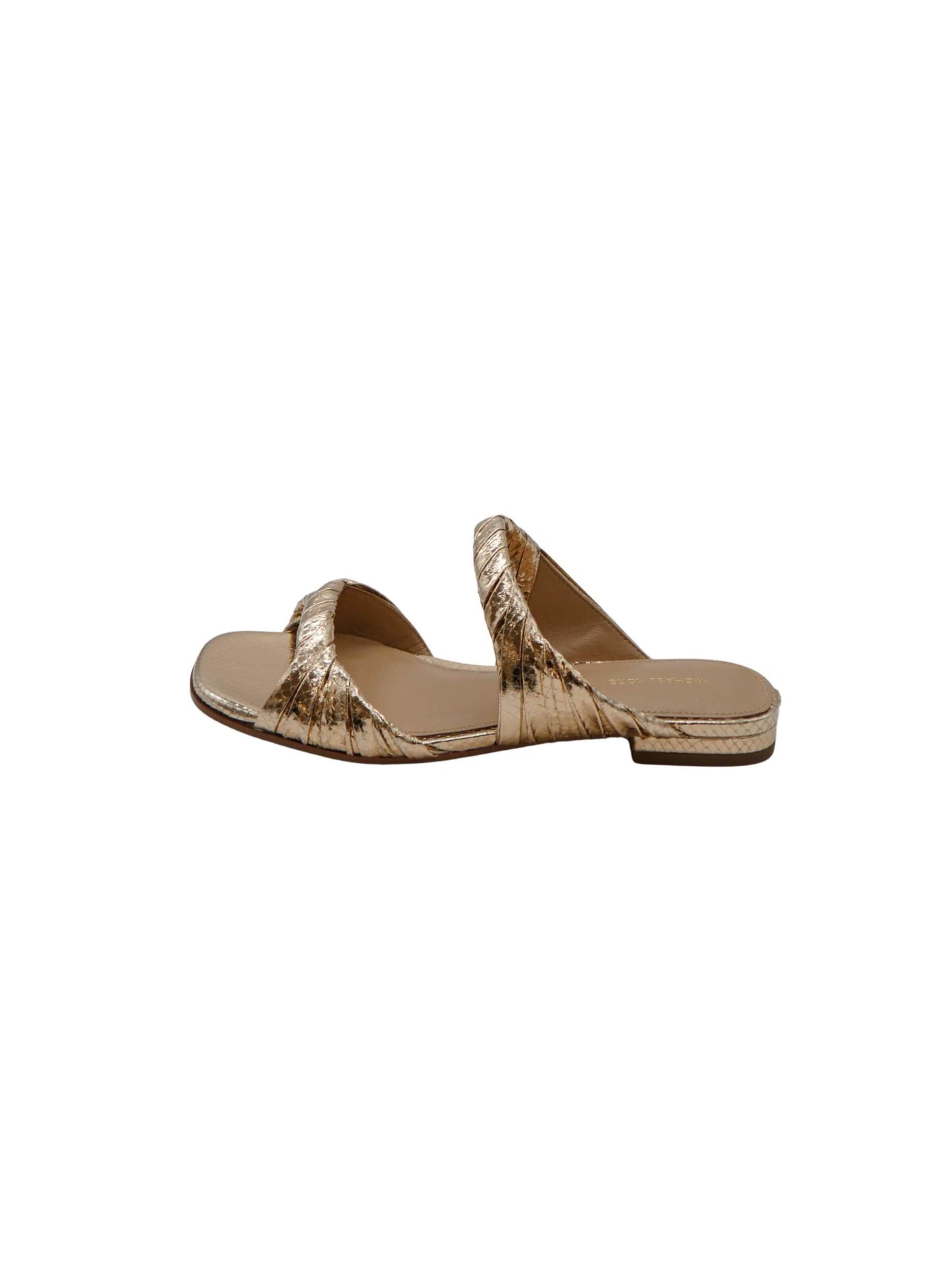 Sandales 'MICHAEL KORS KIANA FLAT SANDAL Scarpe' Michael Kors en or : devant