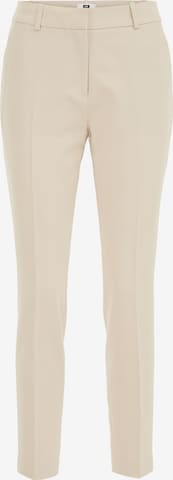 WE Fashion - Slimfit Pantalón de pinzas en beige: frente