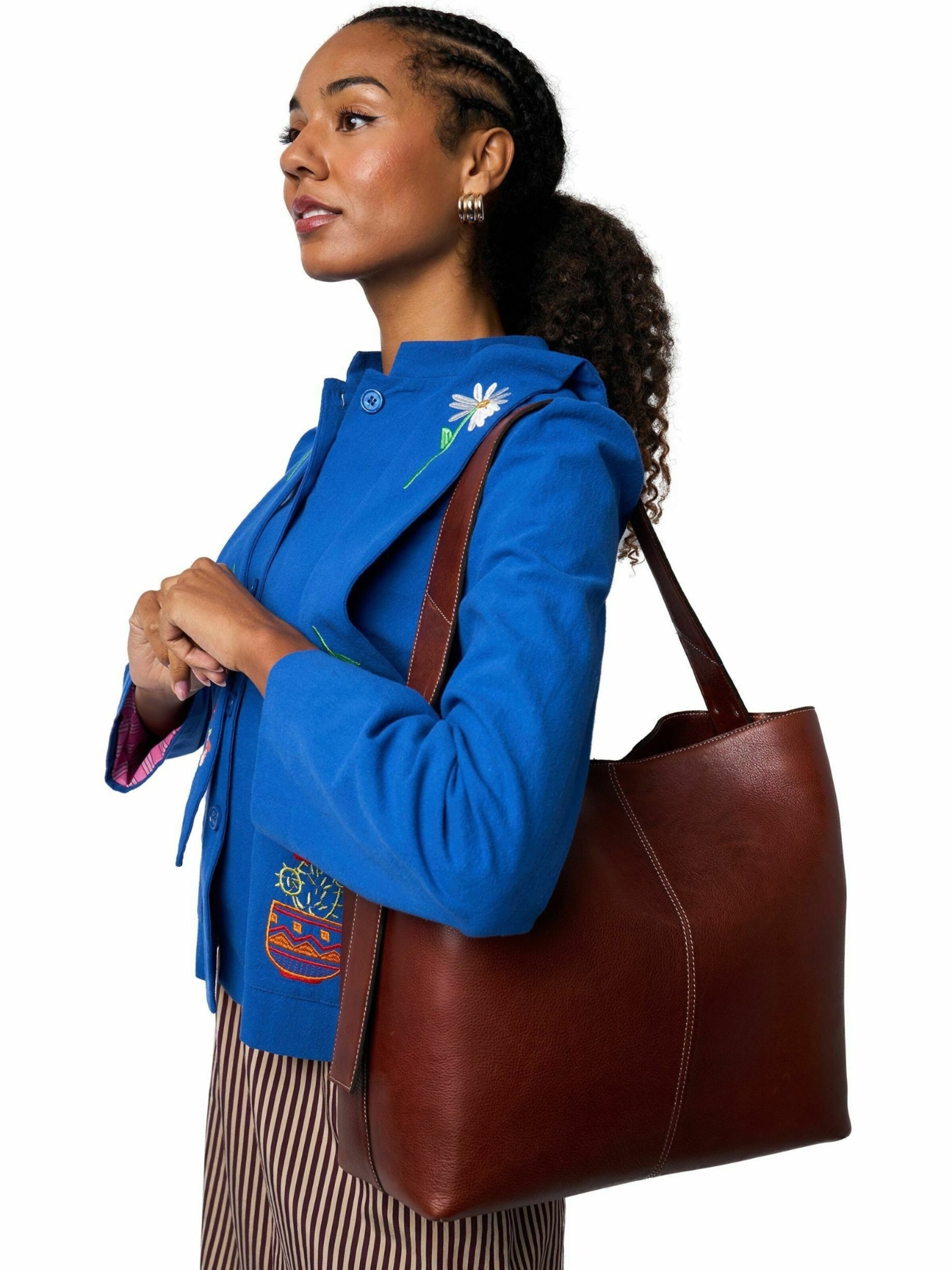 Cabas ' Naya ' RE:DESIGNED en marron : devant