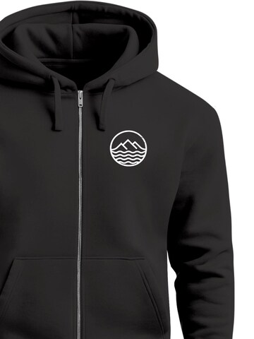 Neverless Zip-Up Hoodie 'Mountain' in Black