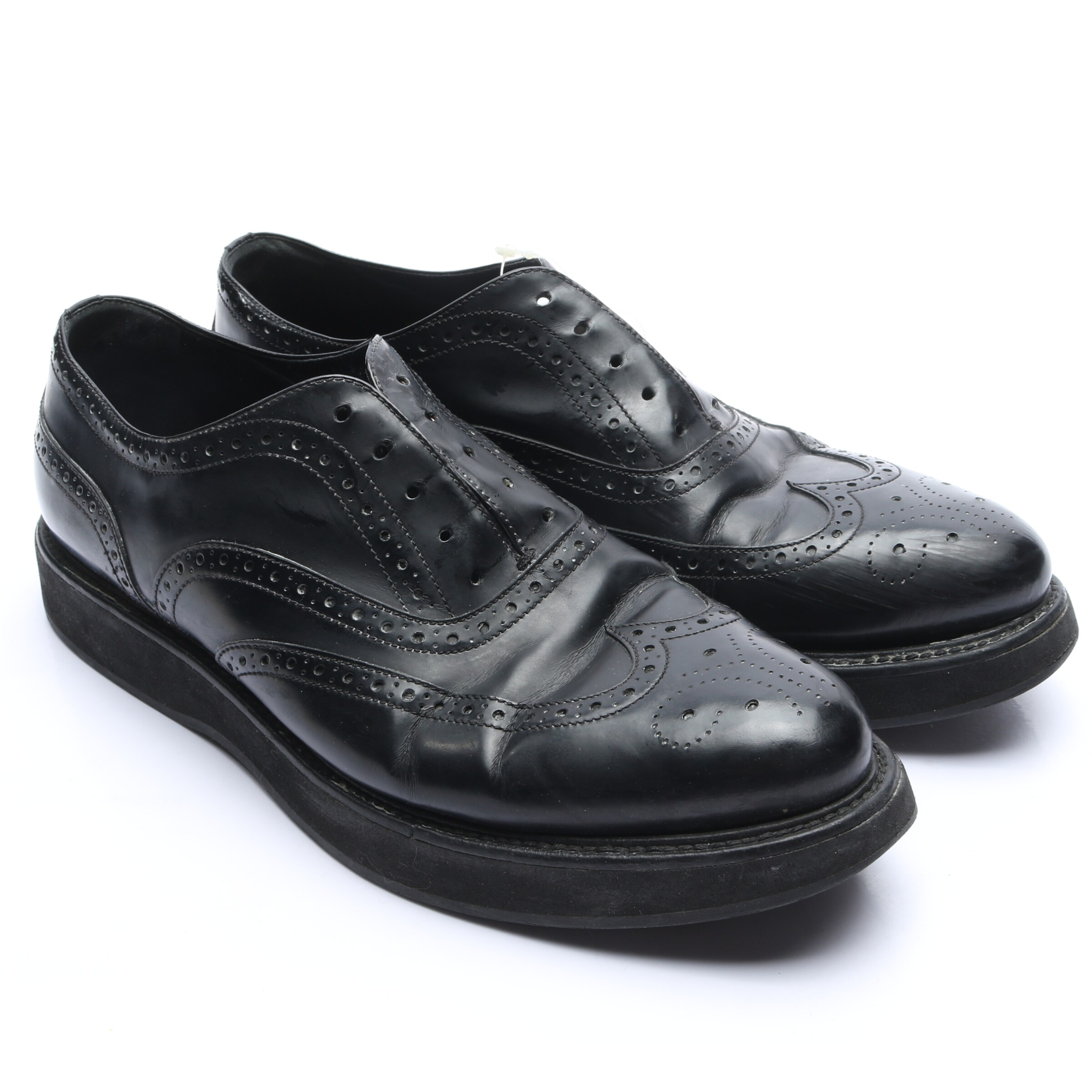 PRADA Flats & Loafers in 39 in Black: front