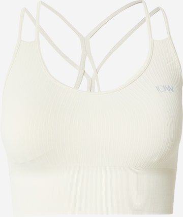 Bustier Soutien-gorge de sport ICANIWILL en blanc : devant