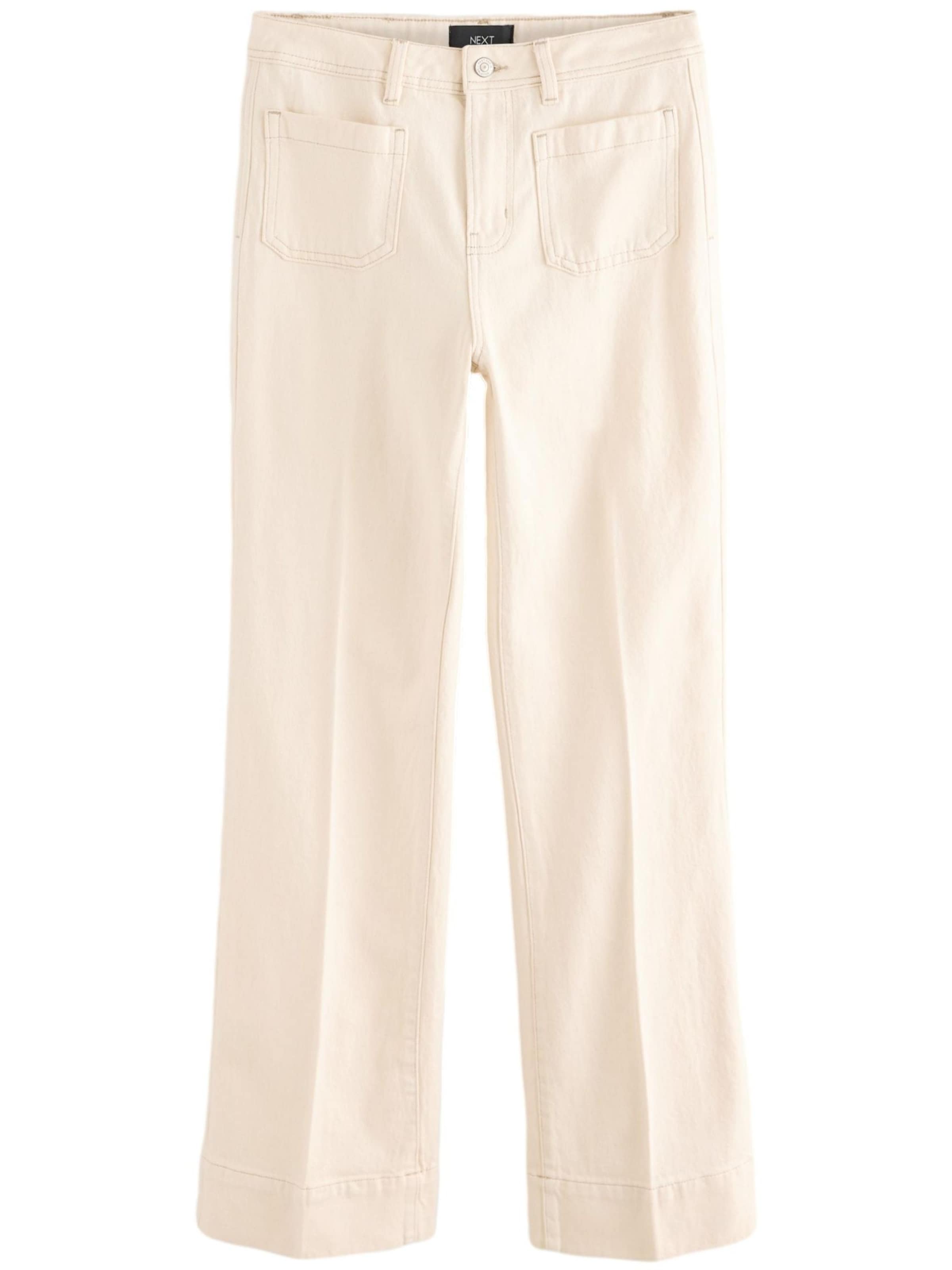 Next Wide leg Jeans in Beige: voorkant
