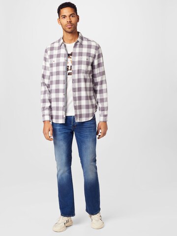 MUSTANG Regular fit Button Up Shirt 'Clemens' in Purple