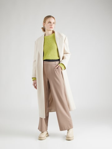 VILA Wide leg Pants 'VARONE' in Brown