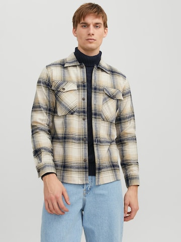 JACK & JONES - Ajuste regular Camisa 'Eddie' en beige: frente