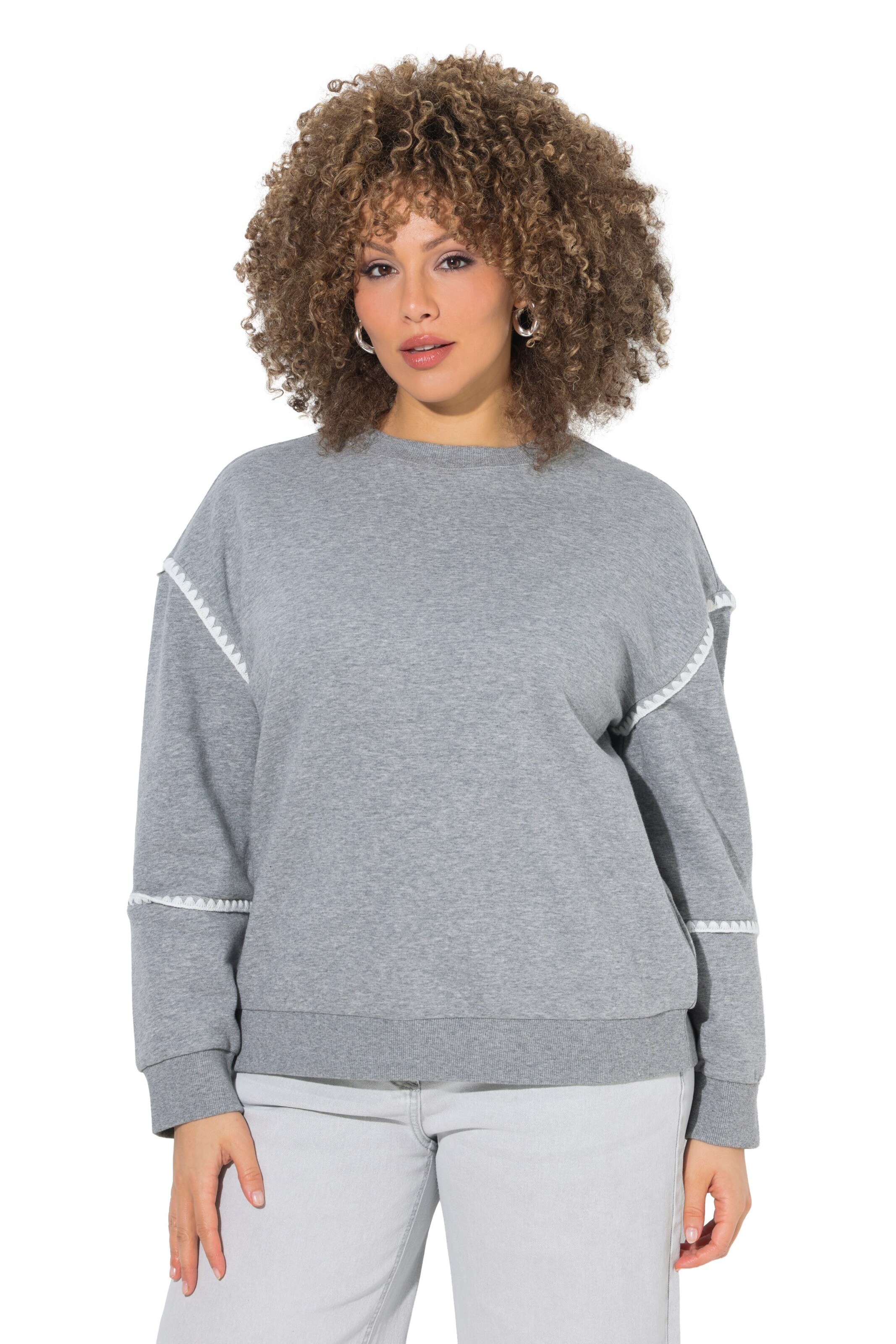 Ulla Popken Sweatshirt in Grau: Vorderseite