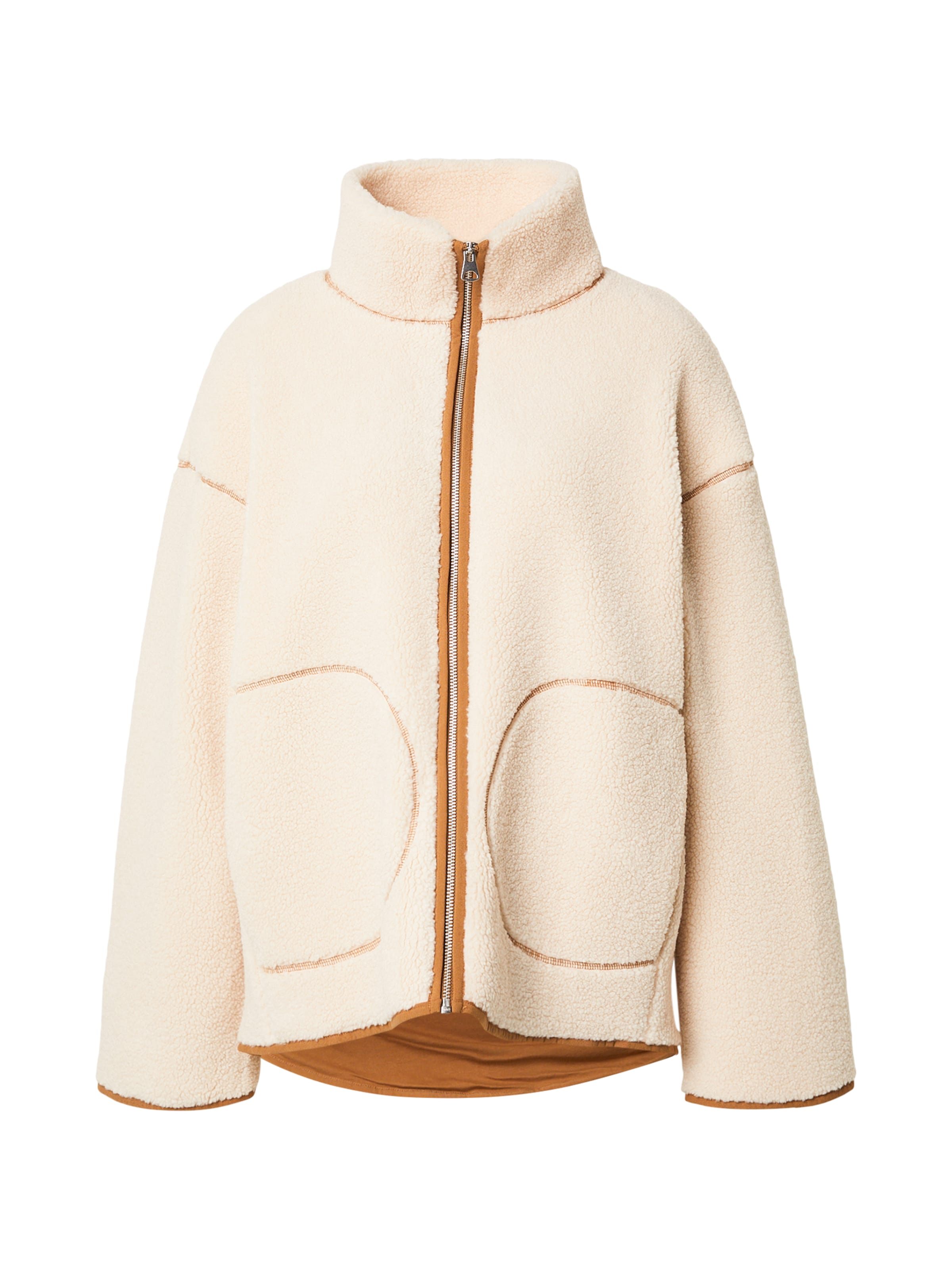 Monki Флисовая куртка в Бежевый: спереди