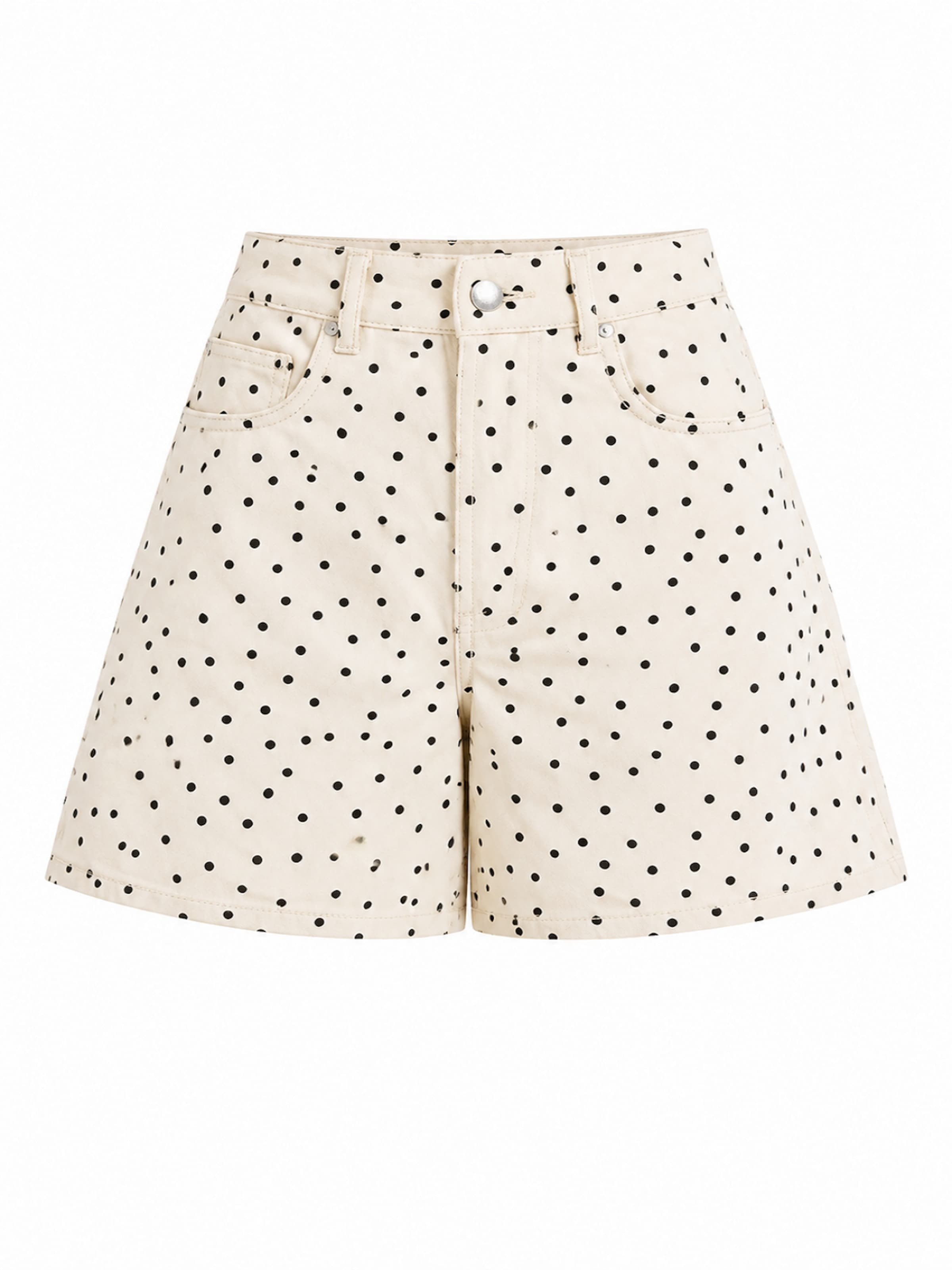 IT'S BASIC Regular Jeans 'POLKA MINI DENIM SHORT' in Beige: front
