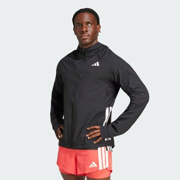 ADIDAS PERFORMANCE Trainingsjack 'Adizero' in Zwart: voorkant