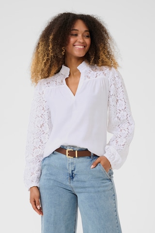 Cream Blouse 'Liselin' in Wit: voorkant