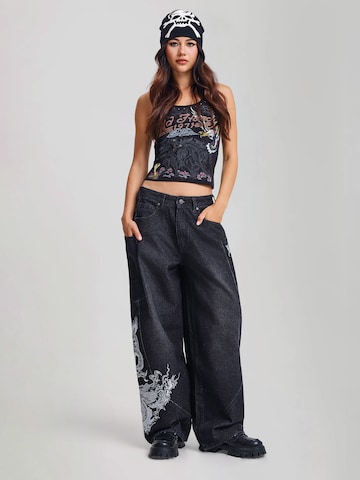 Ed Hardy Loosefit Jeans i sort