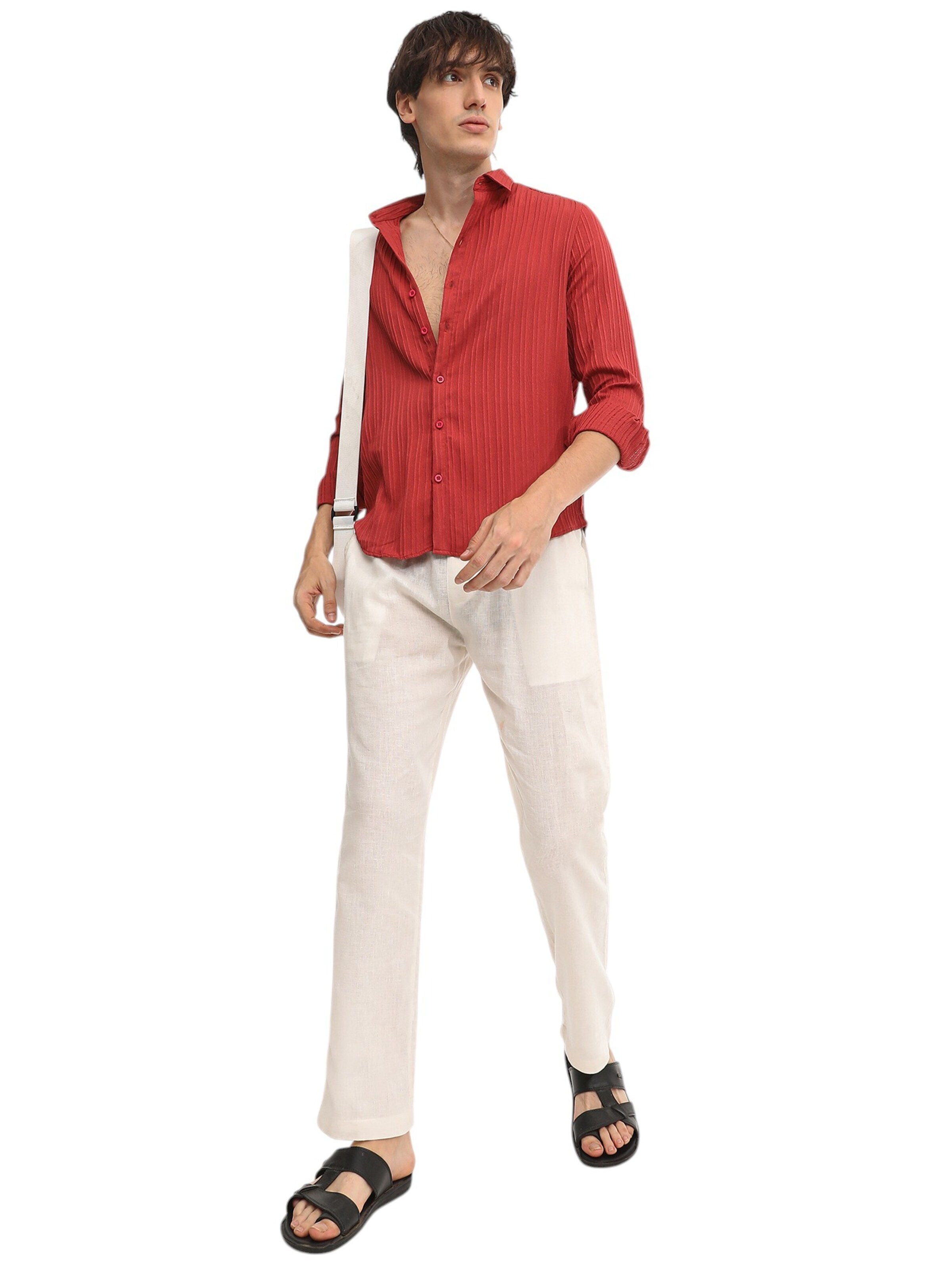 Campus Sutra Regular fit Button Up Shirt 'Theda' in Red
