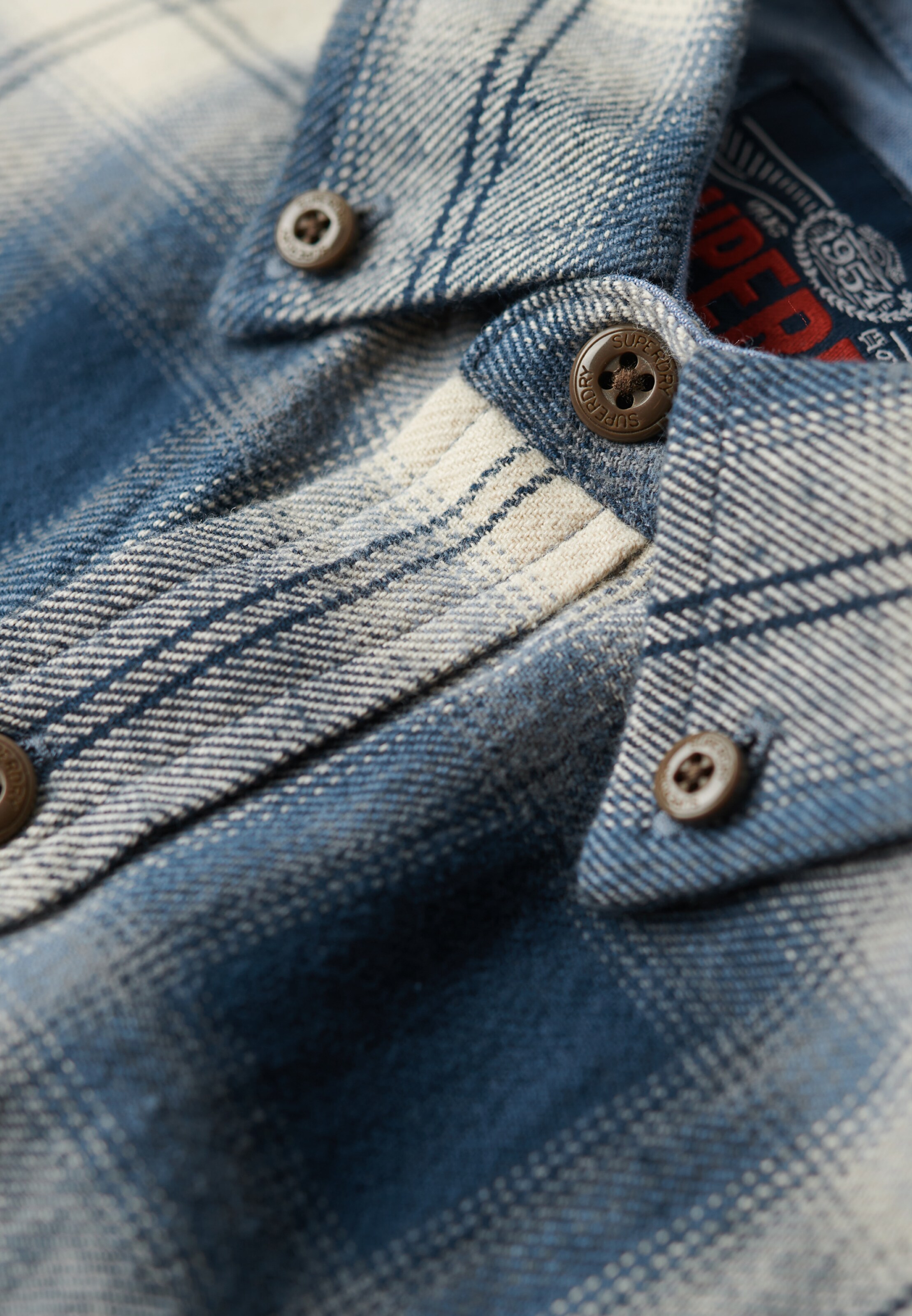 Superdry Regular fit Button Up Shirt in Blue