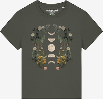 Maglietta 'Moonphases & Flower' di Watapparel in verde: frontale
