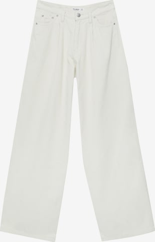 Wide leg Jeans di Pull&Bear in beige: frontale