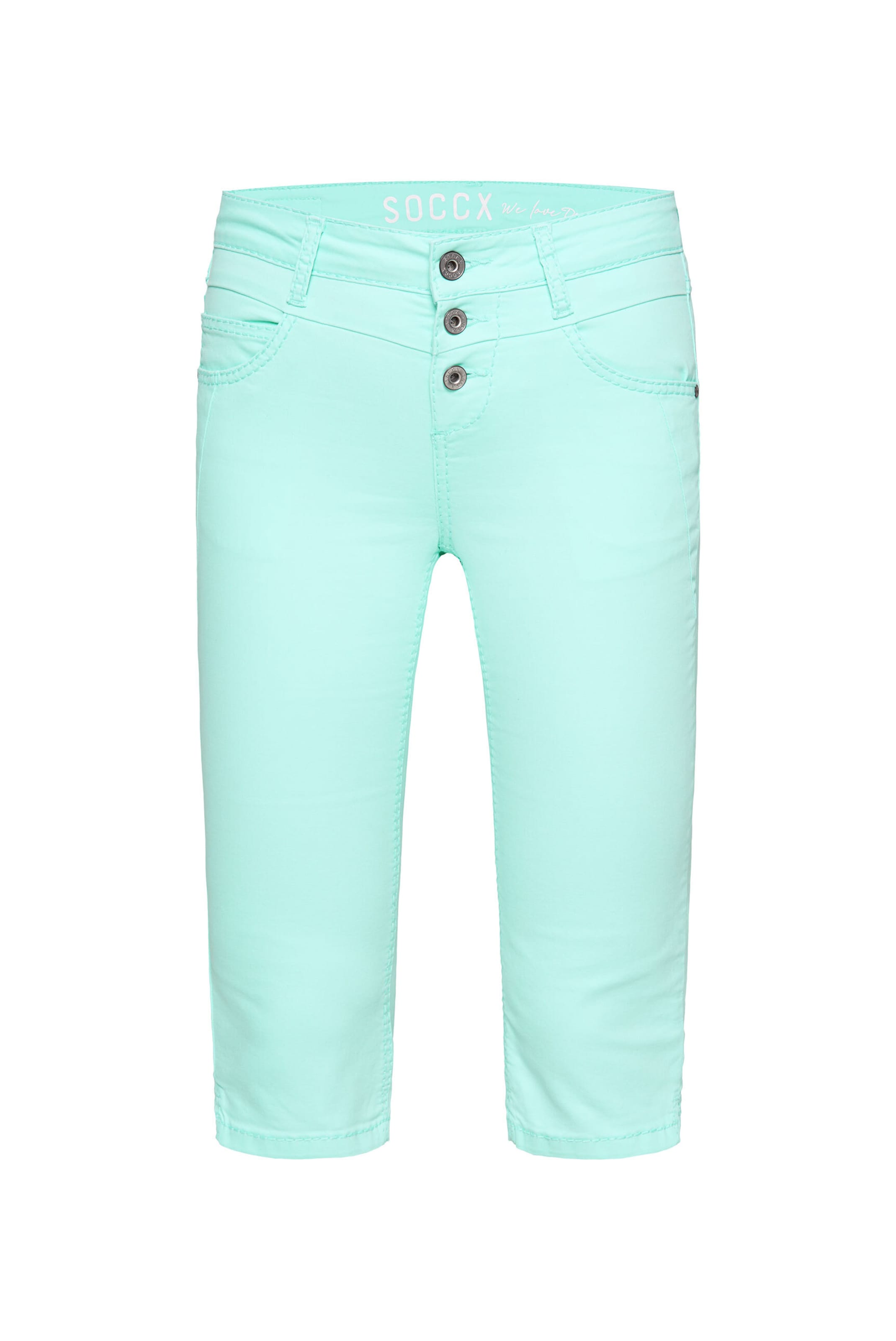 Soccx Regular Jeans in Green: front