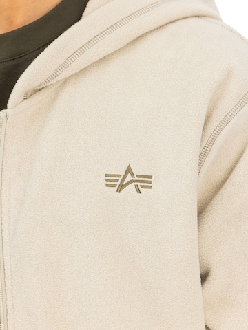ALPHA INDUSTRIES Zip-Up Hoodie in Beige