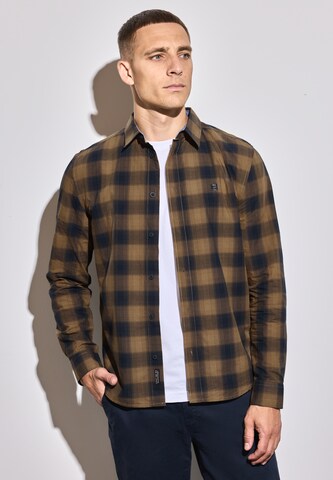 Street One MEN Regular Fit Hemd in Braun: Vorderseite